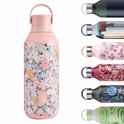 Chilly's Series 2 Water Bottle - Stainless Steel Thermal Bottles with Double Wall Vacuum, Soft Collar & Carry Loop - Artemis, ...