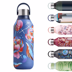 Chilly's Series 2 Water Bottle - Stainless Steel Thermal Bottles with Double Wall Vacuum, Soft Collar & Carry Loop - Galaxy B ...