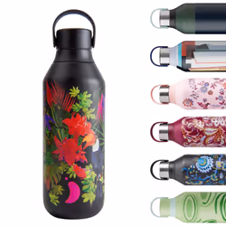 Chilly's Series 2 Water Bottle - Stainless Steel Thermal Bottles with Double Wall Vacuum, Soft Collar & Carry Loop - Electric ...