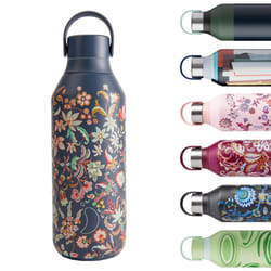 Chilly's Series 2 Water Bottle - Stainless Steel Thermal Bottles with Double Wall Vacuum, Soft Collar & Carry Loop - Kobushi, 500ml