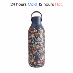 Chilly's Series 2 Water Bottle - Stainless Steel Thermal Bottles with Double Wall Vacuum, Soft Collar & Carry Loop - Kobushi, 500ml