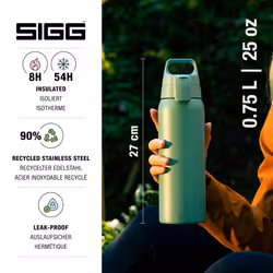 SIGG - Insulated Water Bottle - Shield Therm One - Suitable for Carbonated Beverages - Leakproof - Dishwasher Safe - BPA Free - 90% Recycled Stainless