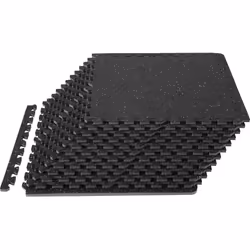 VEVOR 12 PCS 1/2 inch Thick Gym Floor Mats, 24" x 24" EVA Foam & Rubber Top Interlocking Workout Floor Mats with 48 sq.ft Cov ...