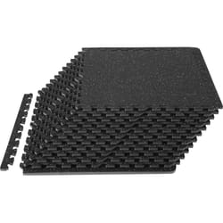 VEVOR 12 PCS 1/2 inch Thick Gym Floor Mats, 24" x 24" EVA Foam & Rubber Top Interlocking Workout Floor Mats with 48 sq.ft Coverage, Waterproof