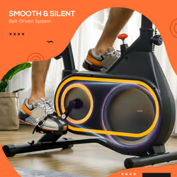 SPORTNOW Exercise Bike, Magnetic Indoor Cycling Bike, 330lbs Weight Capacity Stationary Bike, with Silent Flywheel, LCD Display, Bottle/Tablet Holder,