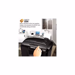 Fellowes Powershred M-8C 8 Sheet Cross Cut Personal Shredder With Safety Lock, Black