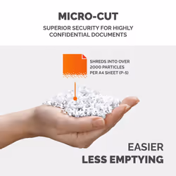 Fellowes Paper Shredder for Home Office Use - 10 Sheet Micro Cut Shredder for Home and Office Use - Deskside Shredder with 19 Litre Pull-Out Bin -
