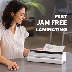 Fellowes Saturn 3i A4 Small Office Laminator 80-125 Micron. Rapid 1 minute warm up time. Including 10 free pouches., Black, Silver
