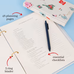 Kate Spade New York Wedding Planning Book and Organizer, Wedding Binder with Pages for To-Do Lists, Notes, Budgeting, Invitations, Wedding Cake Toss