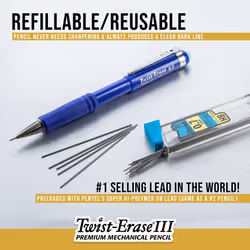 Pentel 0.7mm Twist Erase Mechanical Pencil (Pack of 12), QE517A
