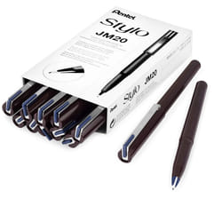 Pentel JM20 Stylo Disposable Fountain Pen ? Navy Blue Ink - Pack of 12
