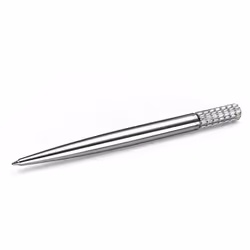 Swarovski Lucent Ballpoint Pen, Chrome Plated Casing with Aqua Flatback Crystals from the Lucent Collection
