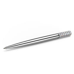 Swarovski Lucent Ballpoint Pen, Chrome Plated Casing with Aqua Flatback Crystals from the Lucent Collection