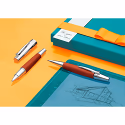 Faber-Castell 138382 PROP.PENCIL WOOD/CHROME SHINY BROWN