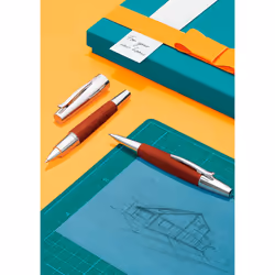 Faber-Castell 138382 PROP.PENCIL WOOD/CHROME SHINY BROWN