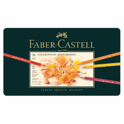 Faber-Castell Polychromos 110095 Colouring Pencils in Metal Case and Pitt Graphite Set of 36