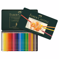 Faber-Castell Polychromos 110095 Colouring Pencils in Metal Case and Pitt Graphite Set of 36