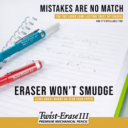Pentel 0.5mm Twist Erase Mechanical Pencil (Pack of 12), QE515A,Black