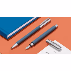 Faber-Castell 147143 - Ambition precious resin pen, blue, nib width B, 1 fountain pen with gift box