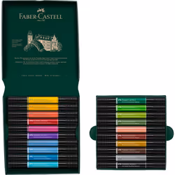 Faber-Castell Art & Graphic Pitt Artist Pen Dual Marker India Ink, Multicoloured, Wallet Of 20, For Art, Craft, Drawing, Sketching, Home, School,