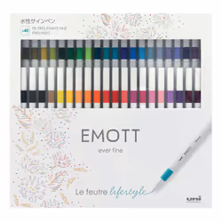 Uni-Ball Emott Uni Mitsubishi Pencil ? 40 Felt Tip Pens Emott ? For Writing, Drawing, Tracing in Style ? Fine Tip 0.4 mm ? 40 ...