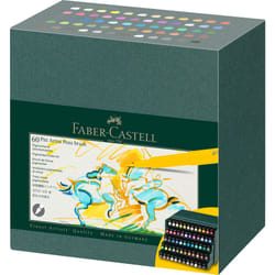 Faber-Castell Art & Graphic Pitt Artist Pen Brush India Ink Pen, Multicoloured, Studio Box Of 60, For Art, Craft, Drawing, Sketching, Home, School,