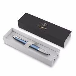 Parker IM Ballpoint Pen | Premium Blue Grey with Chrome Trim | Medium Point with Blue Ink Refill | Gift Box