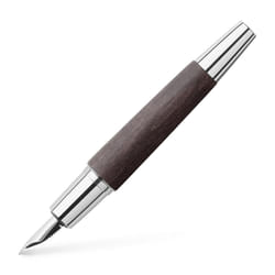 Faber-Castell e-motion 148222 Fountain Pen Wood/Chrome/EF Nib with Gift Packaging/Barrel Colour Black/Silver