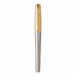 Parker Urban Premium Metal Fountain Pen | Aureate Gold Powder with Intricate Engraved Pattern | Gold Trims | Medium Nib | Gift Boxed