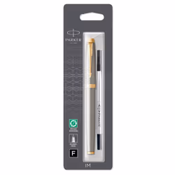 Parker IM Rollerball Pen | Brushed Metal | Fine Point Black Ink