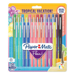 Paper Mate Flair Felt Tip Pens | Medium Point (0.7mm) | Tropical & Assorted Colors | 24 Count