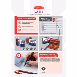 Derwent Pastel Collection Sampler Kit, Drawing & Writing, Set Of 24 Pencils, Blocks & Accessories For Pastel Drawing & Colouring, Professional