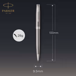 Parker Sonnet Ballpoint Pen | Stainless Steel with Palladium Trim | Medium Point Black Ink | Gift Box - Pack of 1aa