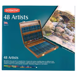 Derwent 0700643 Artists Colouring Pencils, Professional Quality, Multicolor, Set of 48 in Wooden Gift Box,
