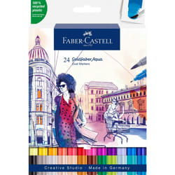 Faber-Castell Creative Studio Goldfaber Aqua Dual Marker, Multicoloured, Marker Wallet Of 24, For Art, Craft, Drawing, Sketching, Home, School,