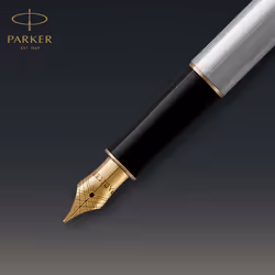 Parker Sonnet Fountain Pen | Stainless Steel with Gold Trim | Fine Nib | Gift Box
