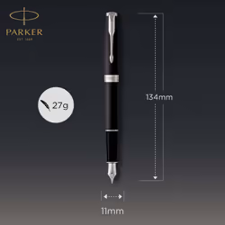 Parker Sonnet Fountain Pen | Matte Black Lacquer with Palladium Trim | Fine Nib | Gift Box