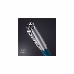 Parker 51 Fountain Pen | Teal Blue Barrel with Chrome Trim | Fine Nib with Black Ink Cartridge | Gift Box