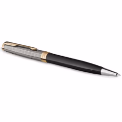 PARKER Sonnet Ballpoint Pen | Premium Metal and Black Gloss Finish with Gold Trim | Medium Point with Black Ink Refill | Gift Box