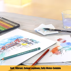 Faber-Castell A4 Watercolour Pad & Tin Of 24 Albrecht D?rer Watercolour Pencils - Art Set For Adult Colouring Books, Craft Supplies, Drawing,