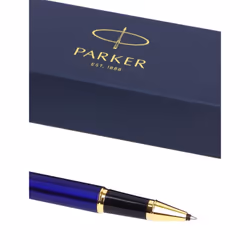 Parker IM Premium Limited Edition Rollerball Pen | Lustrous Blue Lacquer with Gold Trim | Black Ink | Gift Boxed