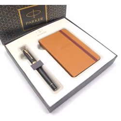 Parker Urban Premium Fountain Pen | Muted Matte Black with Gold Trim | Fine Nib | Luxury Gift Box With Notebook