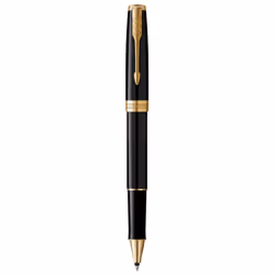 Parker Sonnet Rollerball Pen | Black Lacquer with Gold Trim | Fine Point Black Ink | Gift Box