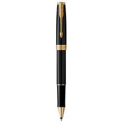 Parker Sonnet Rollerball Pen | Black Lacquer with Gold Trim | Fine Point Black Ink | Gift Box