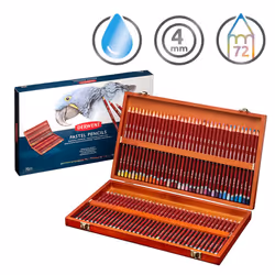 Derwent Pastel Pencils, Drawing & Colouring, Set Of 72 In Wooden Gift Box, Ideal For Blending & Colouring, Professional Quality, 2300343