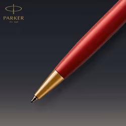 Parker Sonnet Ballpoint Pen | Red Lacquer with Gold Trim | Medium Point Black Ink | Gift Box