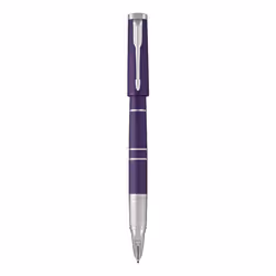 Parker Ingenuity Premium Metal 5th Technology Pen - Deluxe Deep Violet - Black Ink - Slim Version - Gift Boxed - Adapts To Handwriting Style