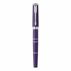 Parker Ingenuity Premium Metal 5th Technology Pen - Deluxe Deep Violet - Black Ink - Slim Version - Gift Boxed - Adapts To Handwriting Style