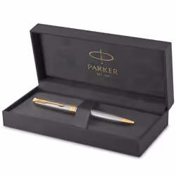 Parker Sonnet Ballpoint Pen | Stainless Steel with Gold Trim | Medium Point | Handwriting Pens & Stationery Supplies | Black ...