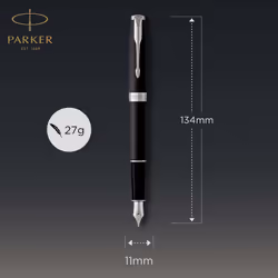 Parker Sonnet Fountain Pen | Matte Black Lacquer with Palladium Trim | Medium Nib | Gift Box